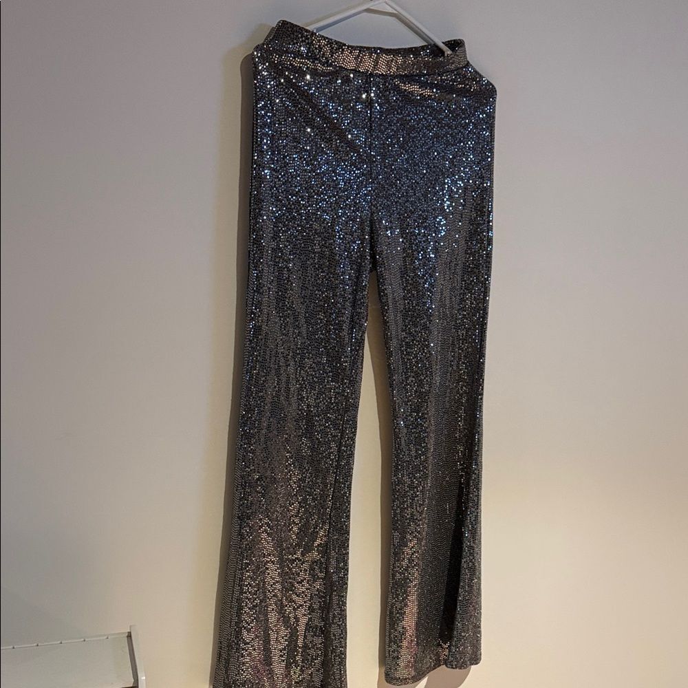 Fashion Nova Glittering Silver pant